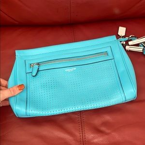 Coach blue clutch, NWOT